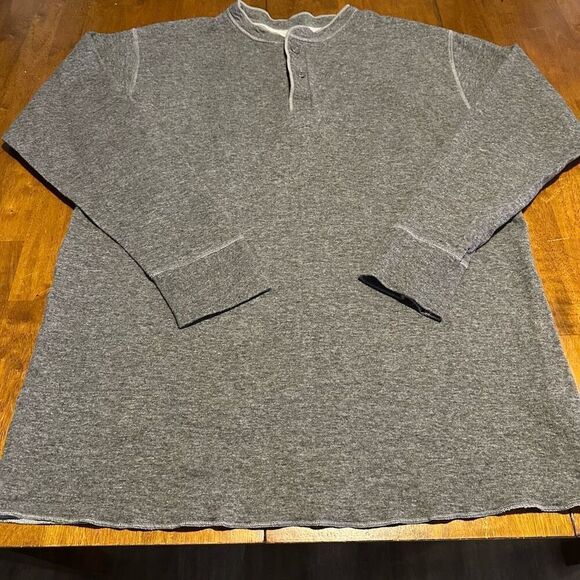 LL Bean Henley Shirt Mens Traditional Fit Grey Layer River Drivers Wool XXL Tall - Picture 1 of 8
